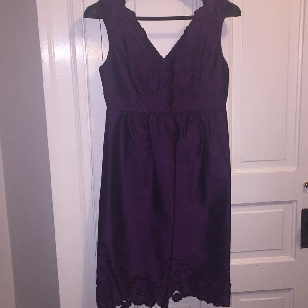 Deep purple fit and flare dress